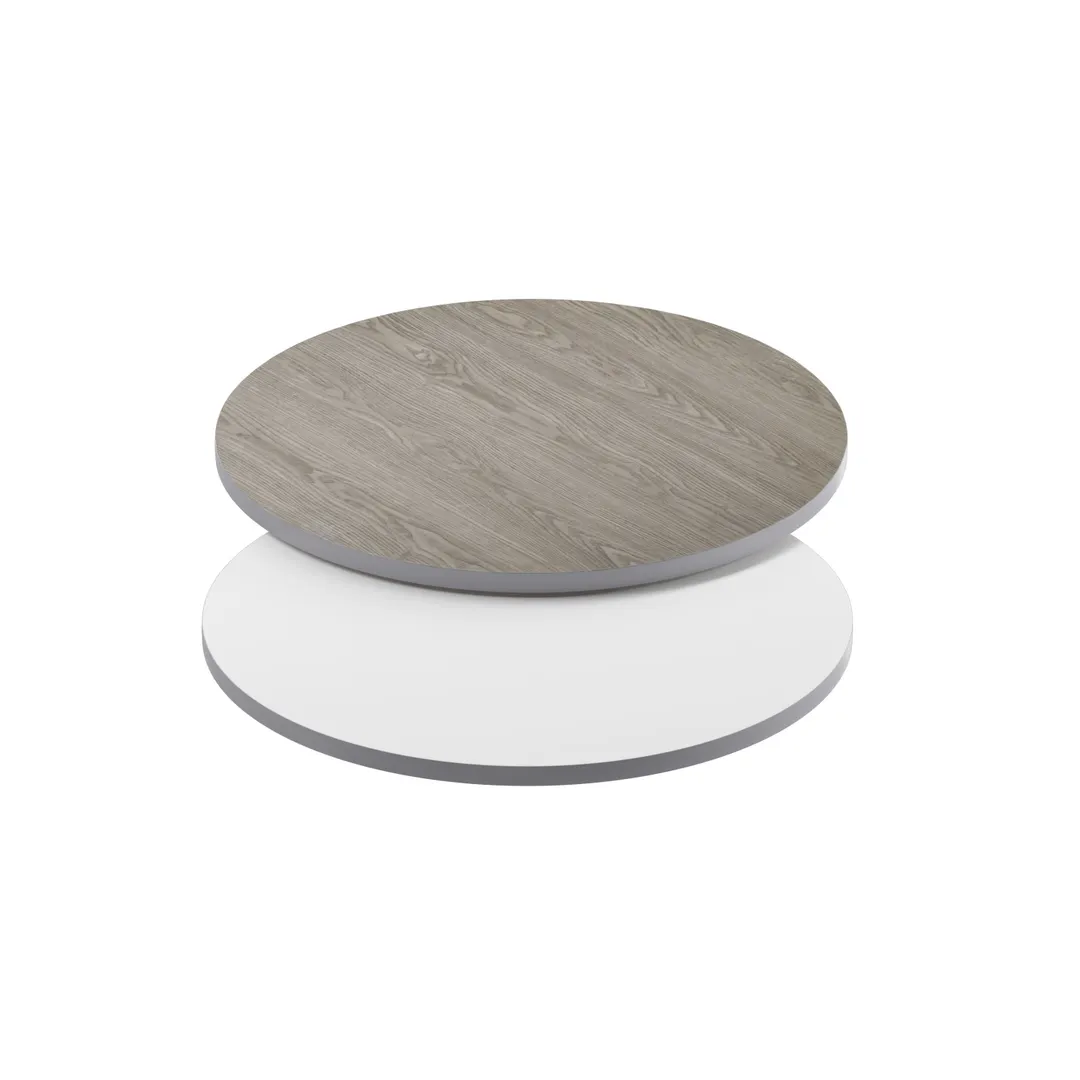 Flash Furniture XU-RD-30-WHGY-GG 30" Round Laminate Glenbrook Reversible Table Top, White/Gray