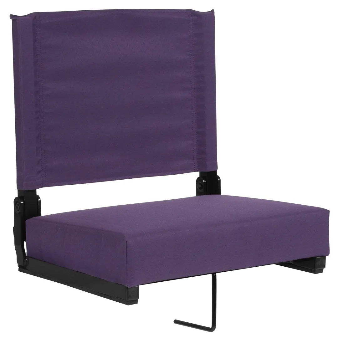 Flash Furniture XU-STA-DKPUR-GG Grandstand Ultra-Padded Comfort Seat, 500 lb, Dark Purple, Aluminum Frame, Padded Canvas Seat