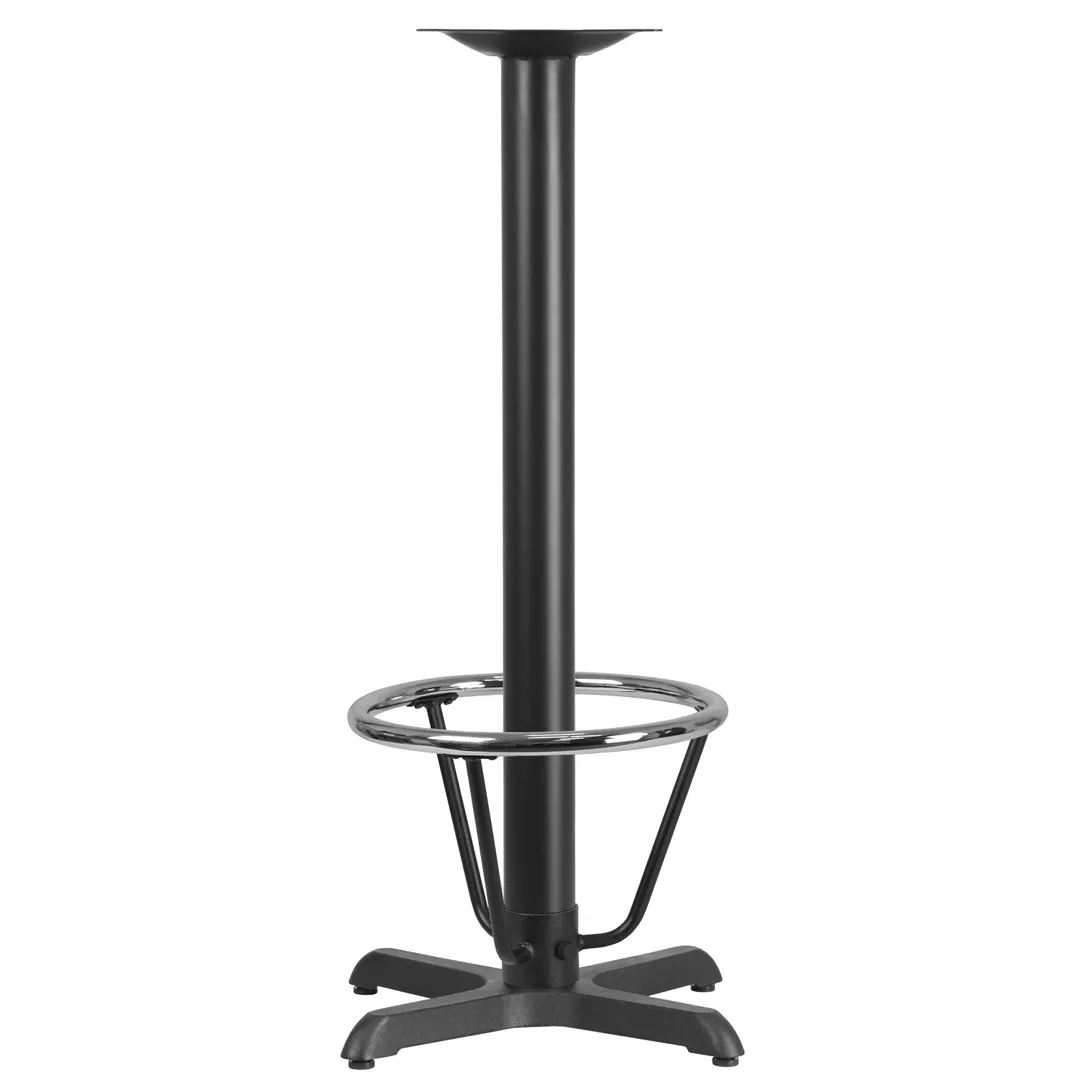 Flash Furniture XU-T2222-BAR-3CFR-GG 22x22 Bar Height X-Base Table Base, Cast Iron, Black Powder Coated Finish