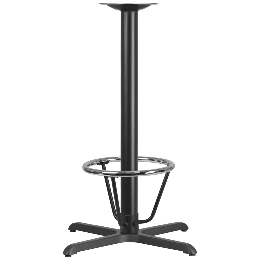 Flash Furniture XU-T3030-BAR-3CFR-GG 30x30 Bar Height Cast Iron Table Base, Black Powder Coat