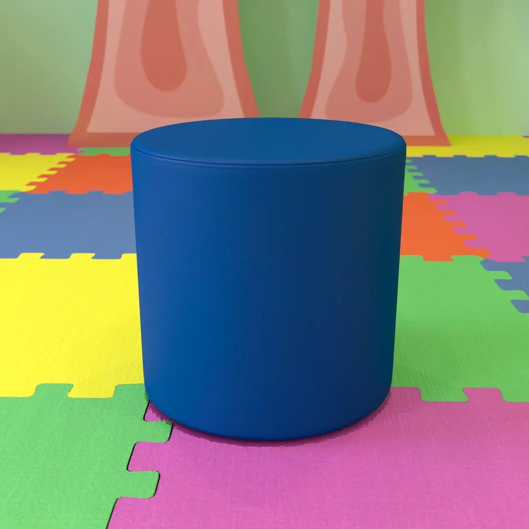 Flash Furniture ZB-FT-045R-18-BLUE-GG Nicholas Soft Seating Ottoman, 18" Seat Height, Blue