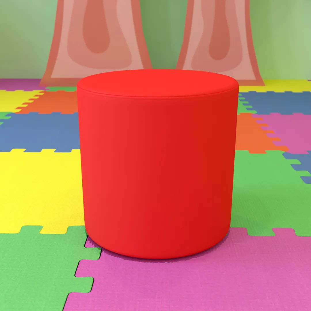 Flash Furniture ZB-FT-045R-18-RED-GG Nicholas Soft Seating Ottoman, 18" Seat Height, Red