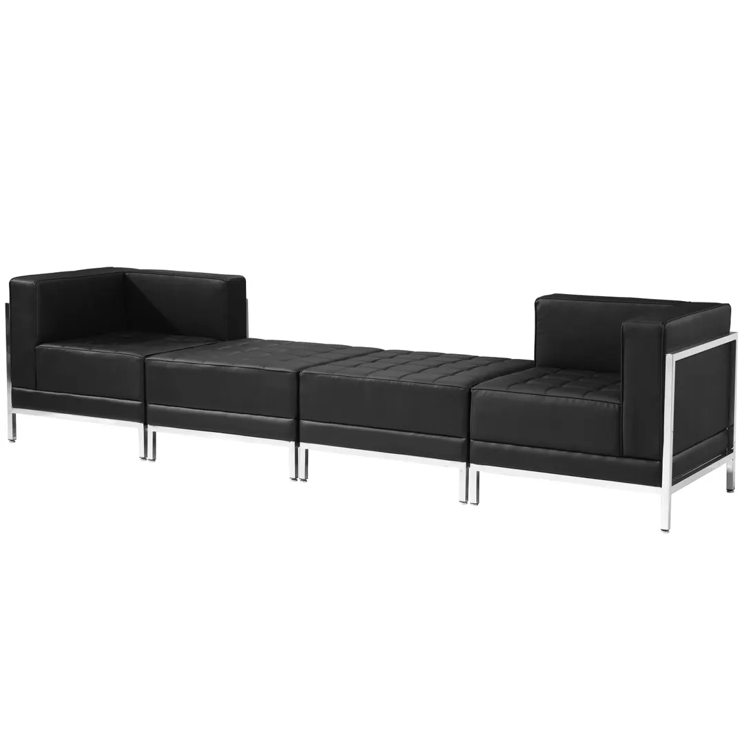 Flash Furniture ZB-IMAG-SET7-GG Hercules Imagination Series Modular Sofa Set, 113"W, LeatherSoft Upholstery, Stainless Steel Accents