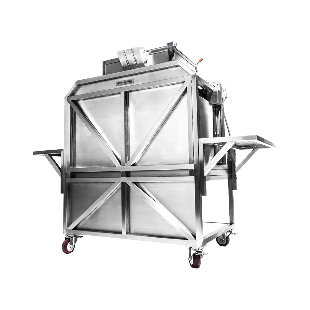 Grillworks GWI42 BLANCO CAP 55" Wood Fired & Charcoal Parrilla Grill w/ Blanco Oven Cap, (2) Grills