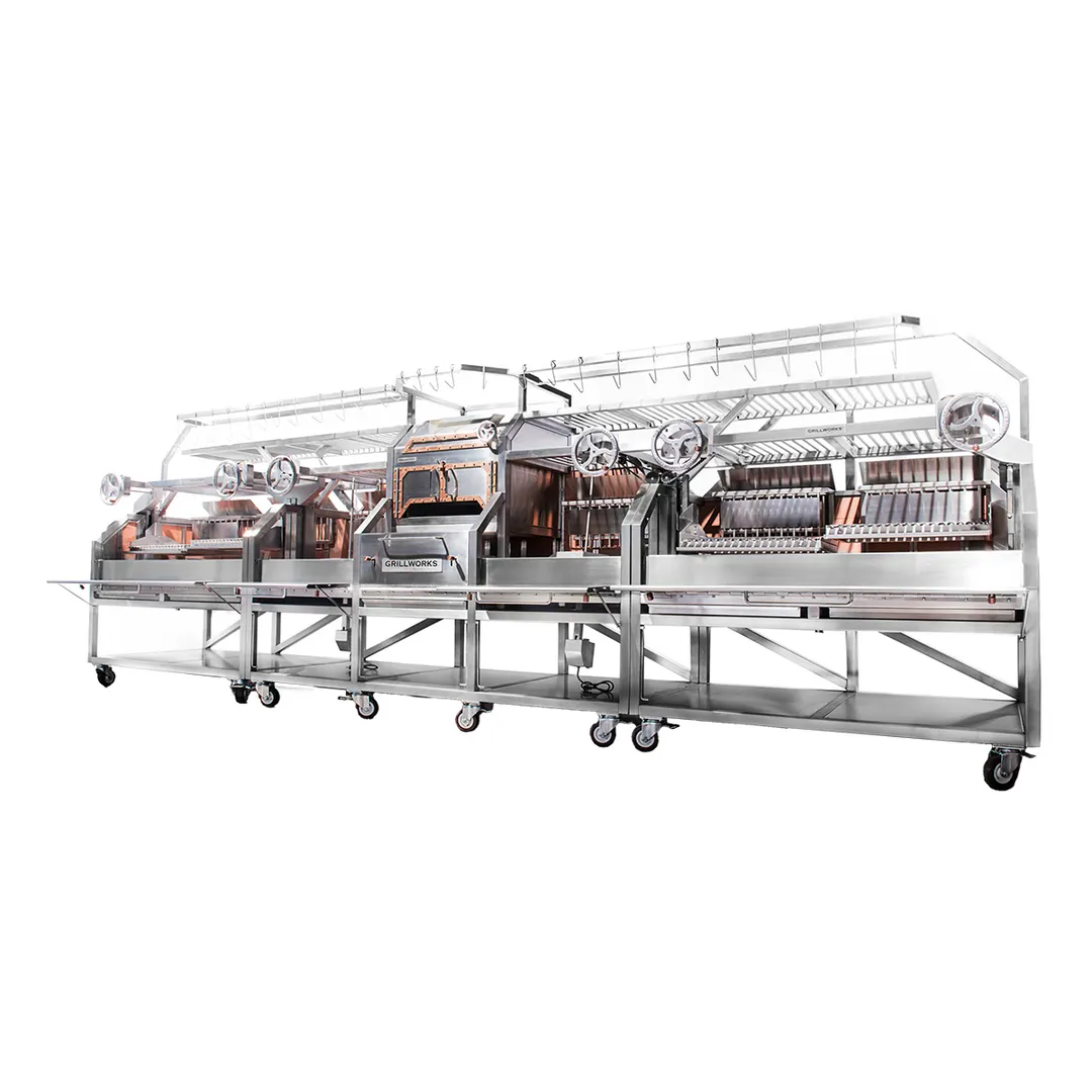 Grillworks INFIERNO 240 TIGRE 240" Wood Fired & Charcoal Parrilla Grill w/ (4) Adjustable Grills
