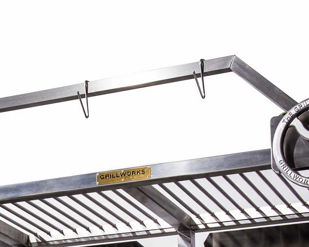 Grillworks INFIERNO X166 166" Wood Fired & Charcoal Parrilla Grill w/ (4) Adjustable Grills