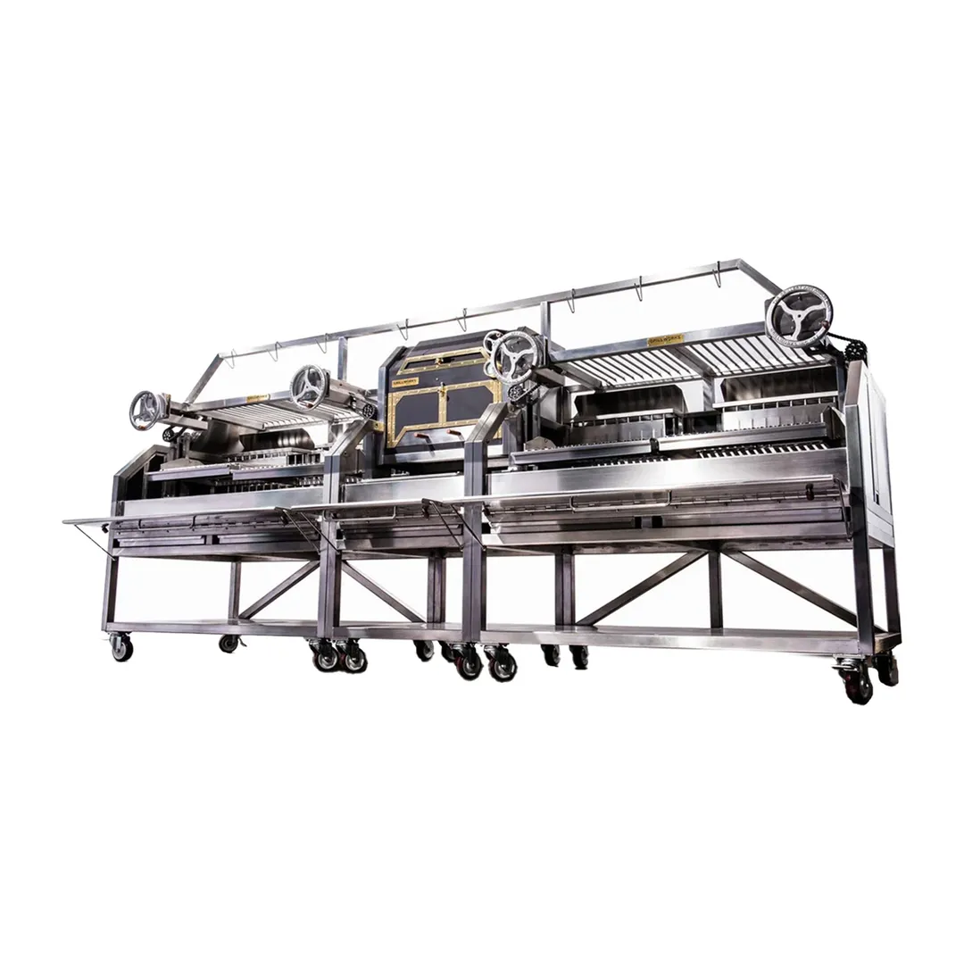 Grillworks INFIERNO X166 166" Wood Fired & Charcoal Parrilla Grill w/ (4) Adjustable Grills