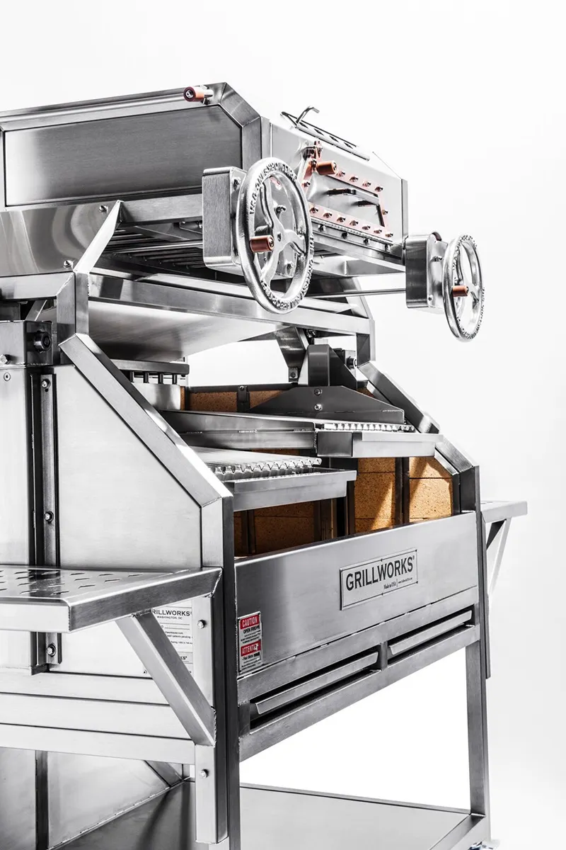 Grillworks INFIERNO X55 55" Wood Fired & Charcoal Parrilla Grill w/ (2) Adjustable Grills