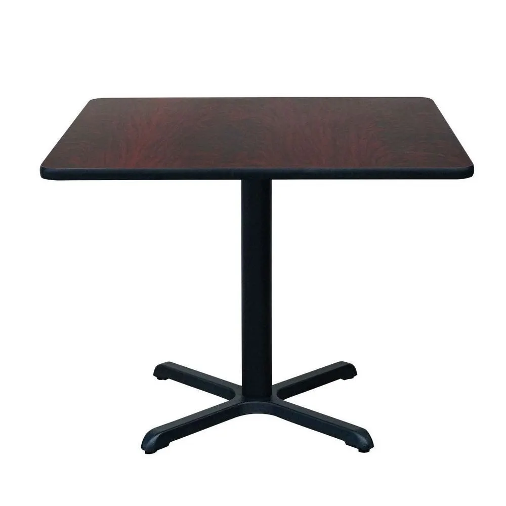 Hubert 32Q-059 CenPro Square Table Set, 36x36, 29 Height, Black/Cherry Finish, 4 Red Chairs