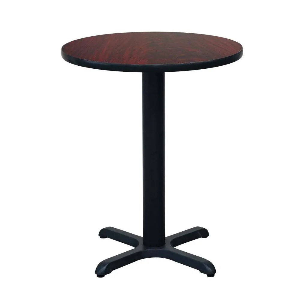 Hubert 32Q-074 CenPro Table Set with 4 Chairs, 24" Round Table Top, 29" Height, Black/Cherry Finish
