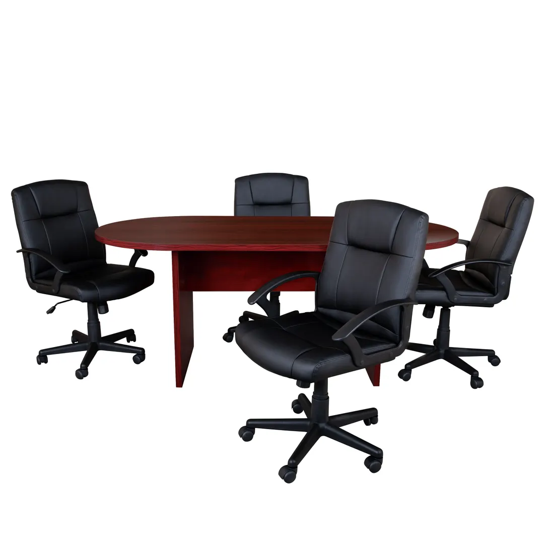 Flash Furniture BLN-6GCMHGX000-BK-GG Table & 4 Black Chairs 72" W x 35" D x 29.5" H Top, 250 lbs, Casters– Set