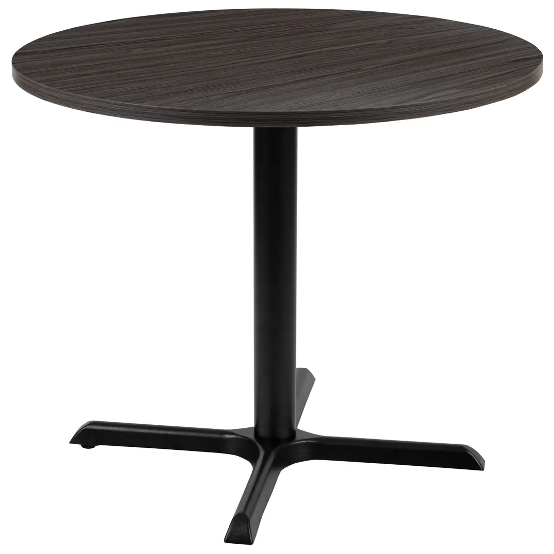 Flash Furniture GC-M-BLK-15-GRY-GG Round 36" Table, Bamboo Legs, Four‑Point X‑Base, Laminate Top, Gray, 30"