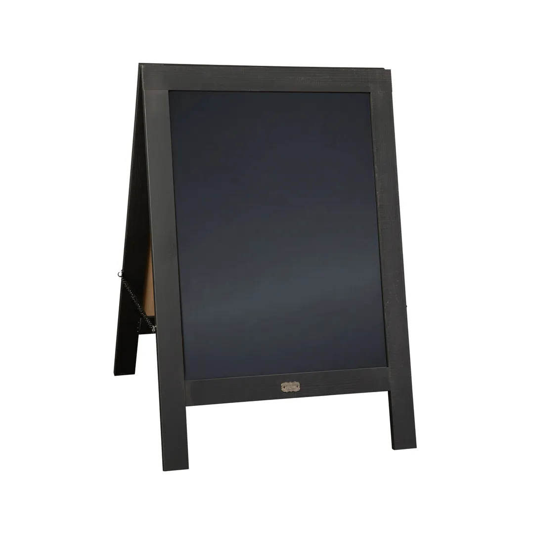 Flash Furniture HGWA-CB-3020-BLK-GG Chalkboard Sign, 30" x 20" A‑Frame, Wood Frame, Black