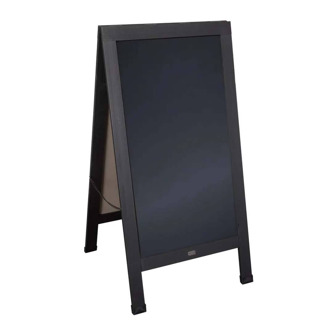 Flash Furniture HGWA-CB-4824-BLK-GG Magnetic Chalkboard Set, 48" x 24", A‑Frame, Wood, Black, Extras