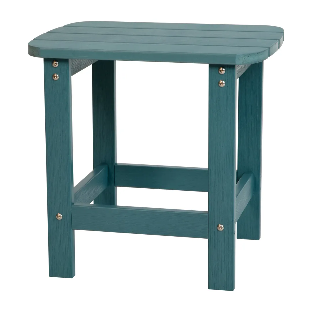 Flash Furniture JJ-T14001-SFM-GG Table, 18" H x 16"-23" W, Sea Foam Resin Wood, Lattice Top, Resin Base