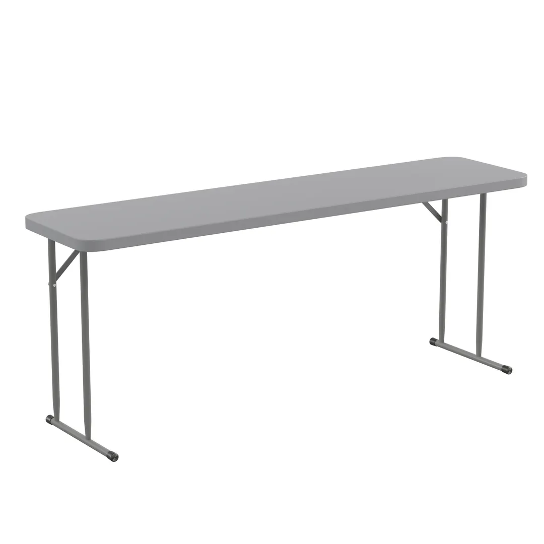 Flash Furniture RB-1872-GY-GG Training Folding Table, 72"W x 18"D x 29"H, Gray Plastic Laminated Top, 220 lbs Capacity