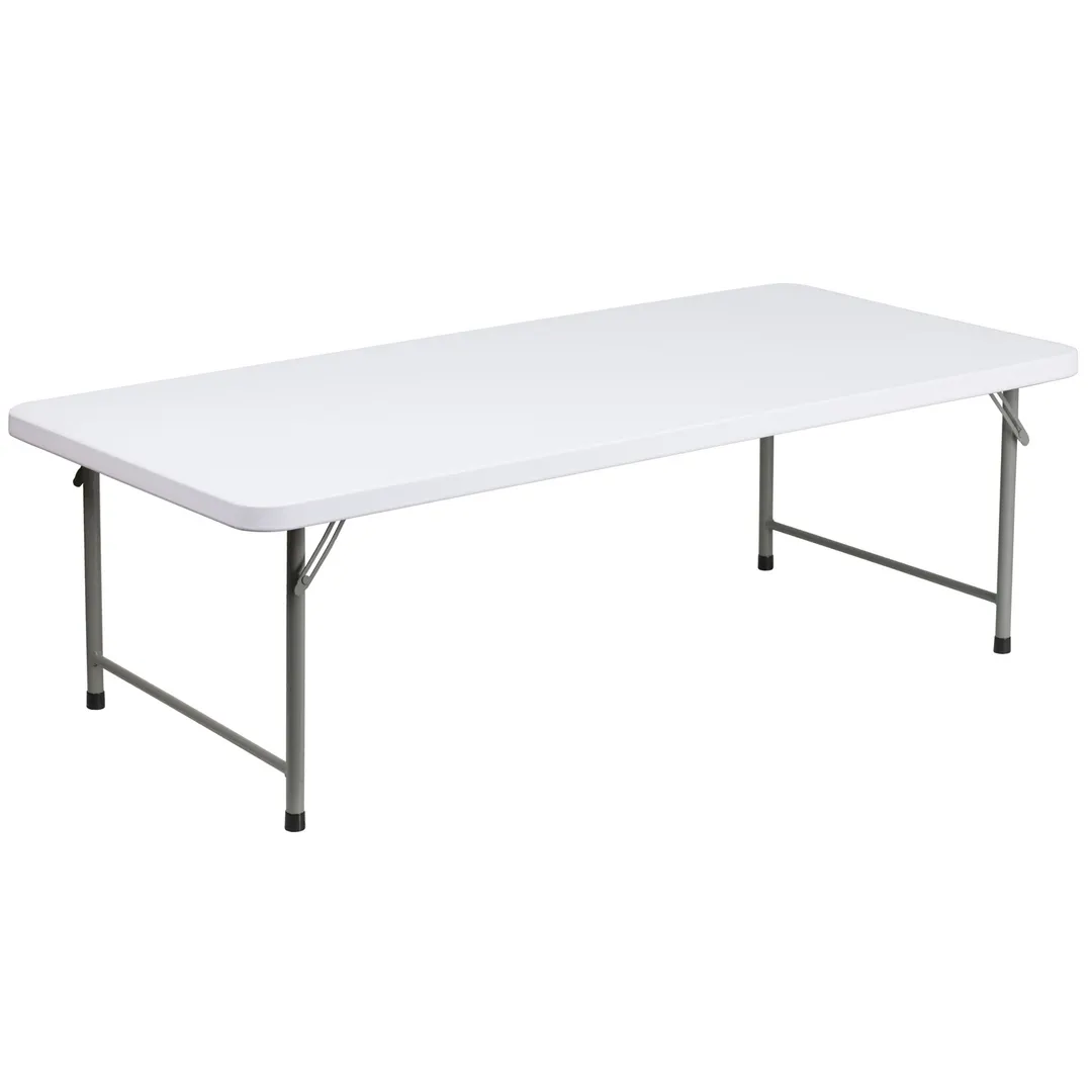 Flash Furniture RB-3060-KID-GG Kid's Folding Table, 60"W x 29"D x 19"H, Granite White Plastic Top, Gray Metal Legs, 260 lbs