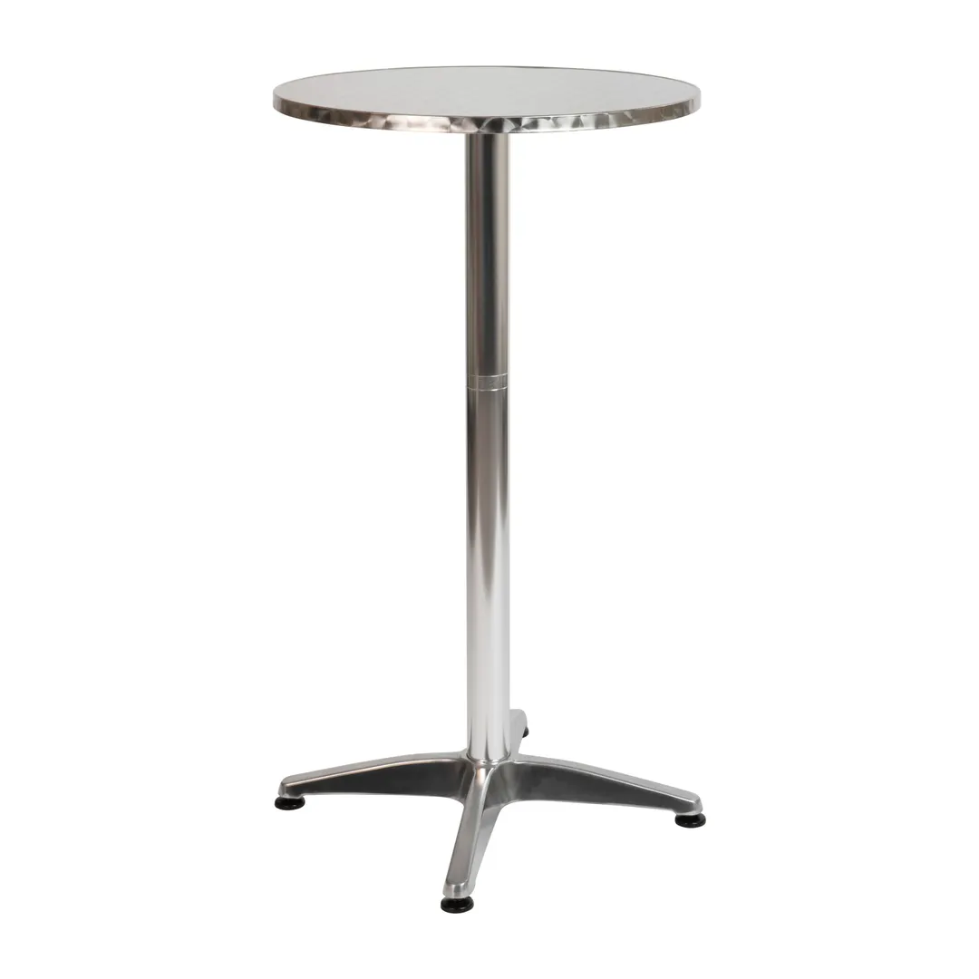 Flash Furniture TLH-059B-GG Height Outdoor Round Table, 23.5" Dia x 43" H, Aluminum Top & Base, Plastic Glides