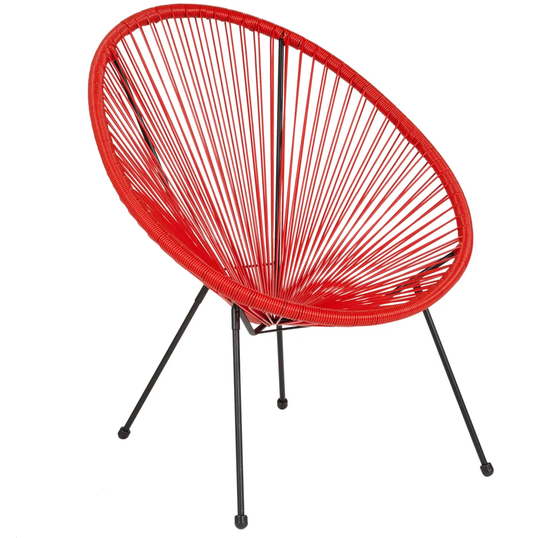 Flash Furniture TLH-094-RED-GG - Comfort Outdoor Chair, Steel Frame, Red, Bungee Cord, Plastic Floor Glides