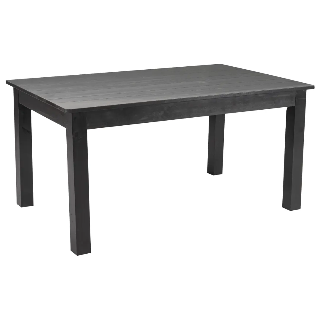 Flash Furniture XA-F-60X38-BW-GG Hercules Farm Dining Table 60" W x 38" D x 29-1/2" H Pine Black Wash Seats 6