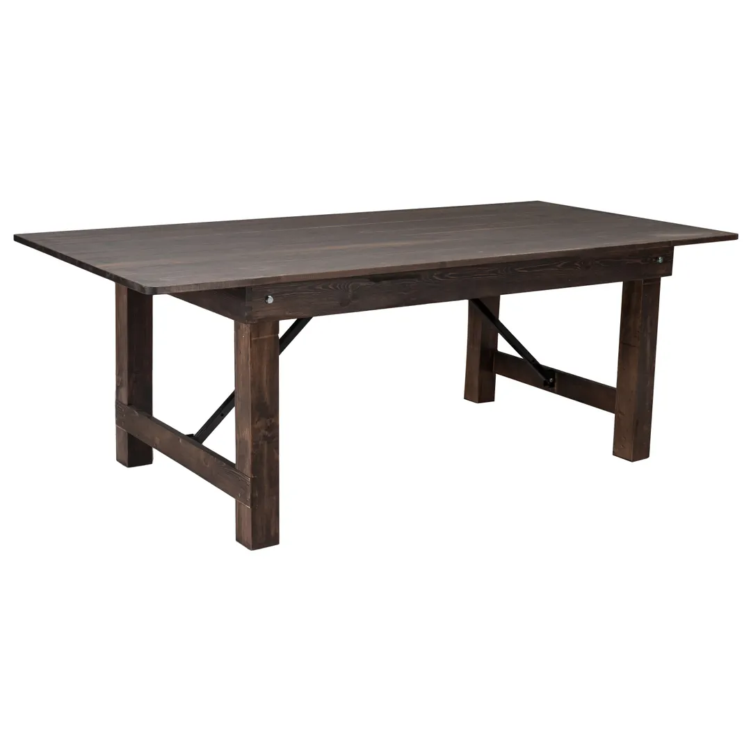 Flash Furniture XA-F-84X40-MG-GG Farm Table, 84" W x 40" D x 30" H, Mahogany Top, Posts, Seats 6, Dining Use