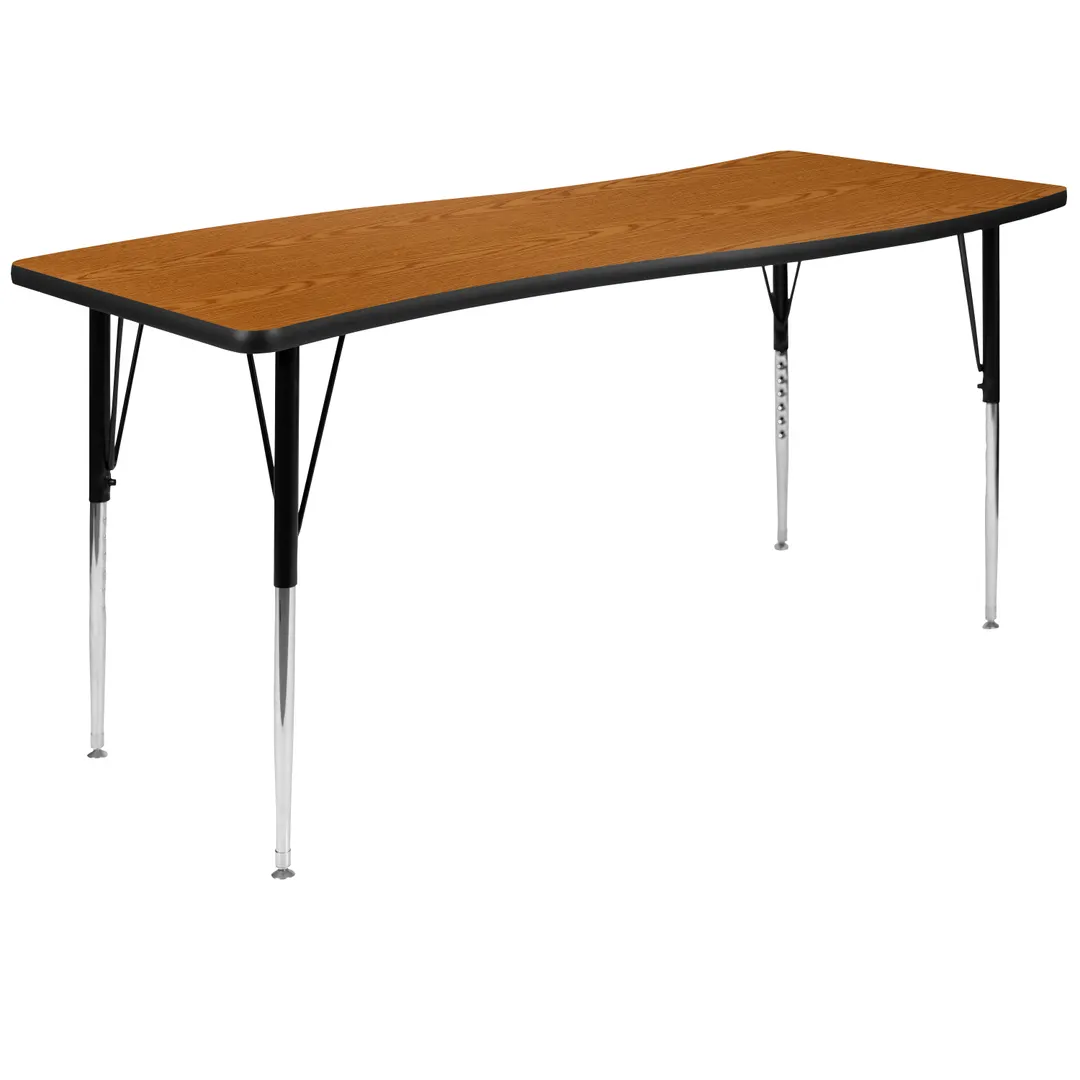 Flash Furniture XU-A3060-CON-OAK-T-A-GG Activity Table, 60" W x 26" D, Oak Top, Legs, Nylon Glides