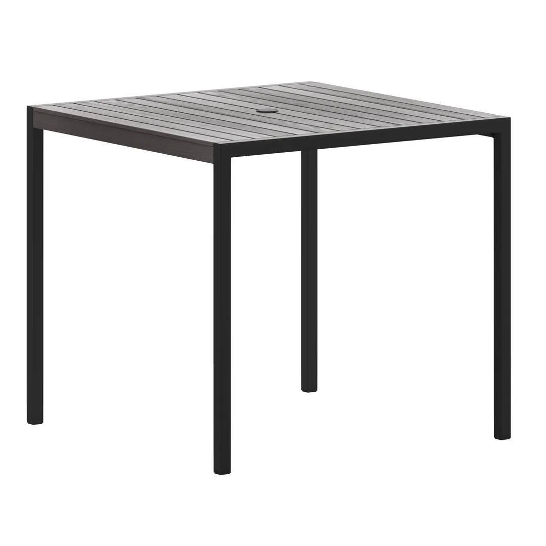 Flash Furniture XU-DG-UH8100-GY-GG Table, 35¼" W x 35¼" D x 29½" H, Gray, 300 lbs, Frame, 1‑¾" Umbrella Hole