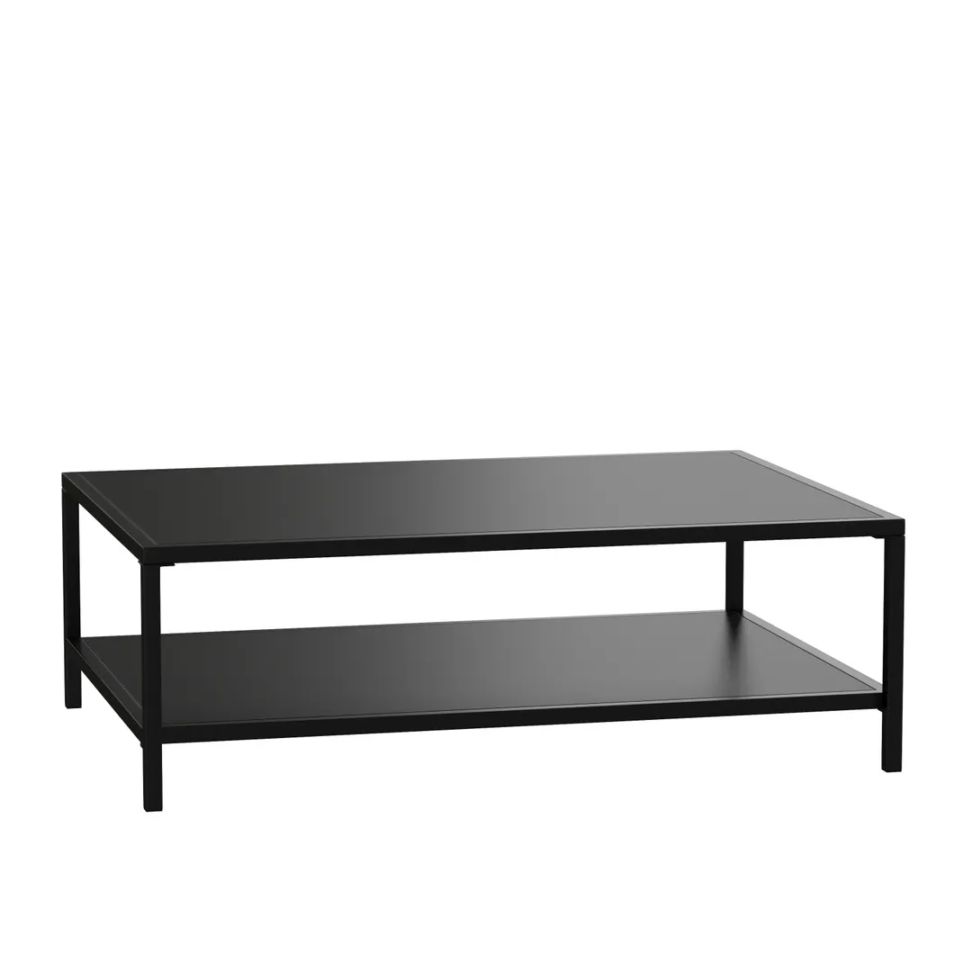 Flash Furniture XU-T6R60USO-2T-BK-GG Patio Table, 45"W x 32"D x 15"H, 300 lbs, Steel Top, Base, Black Glides