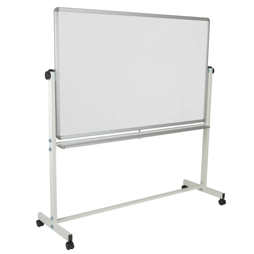 Flash Furniture YU-YCI-005-GG, 64" x 64" White Powder‑Coated Aluminum Frame, 6 Magnets, Dual Casters