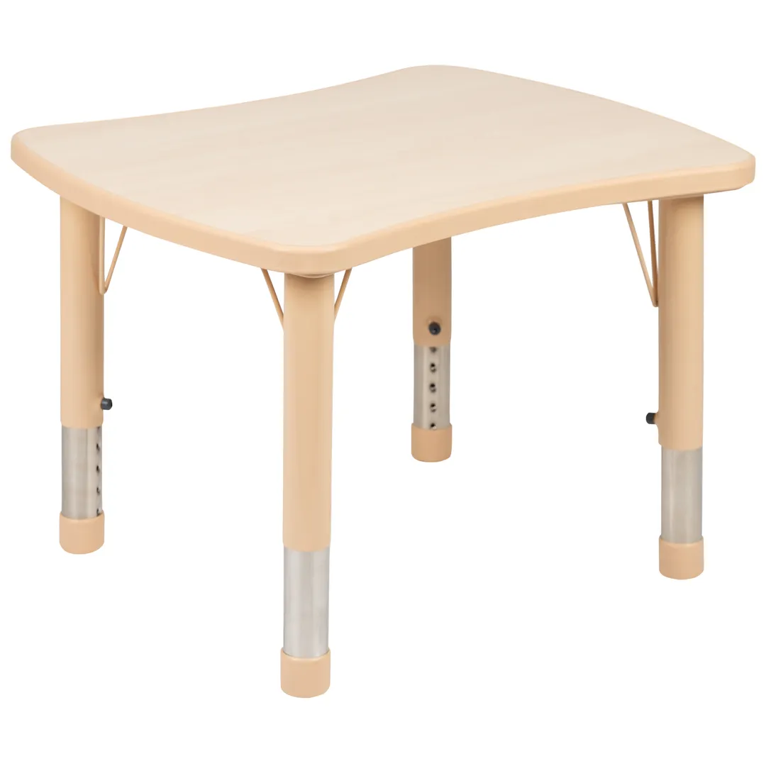Flash Furniture YU-YCY-098-RECT-TBL-NAT-GG Table, 26.6"W x 21.9"D, 14.5"-23.5" Height, 220 lb, Laminate Top