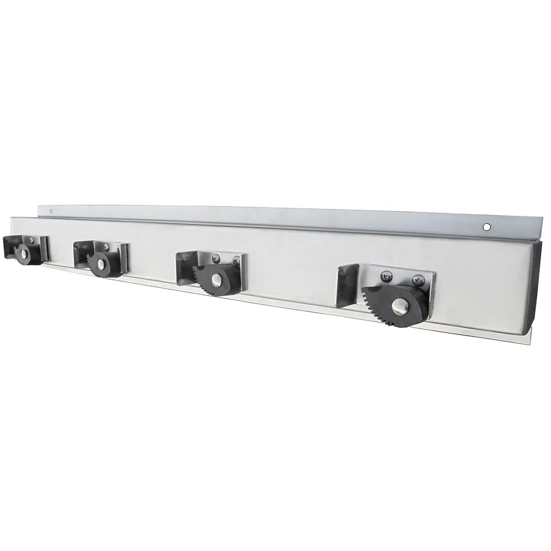 IMC Teddy MH4 - 4-Position Mop and Broom Holder, Heavy-Duty Stainless Steel Construction