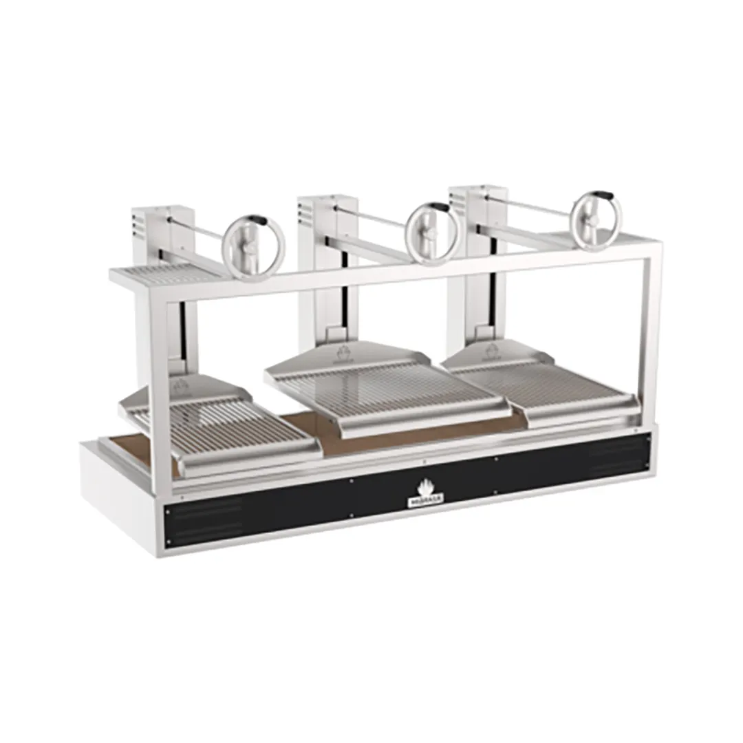 Mibrasa GMB 200-3GR 82" Countertop Charcoal Parrilla Grill w/ (3) Adjustable Grills