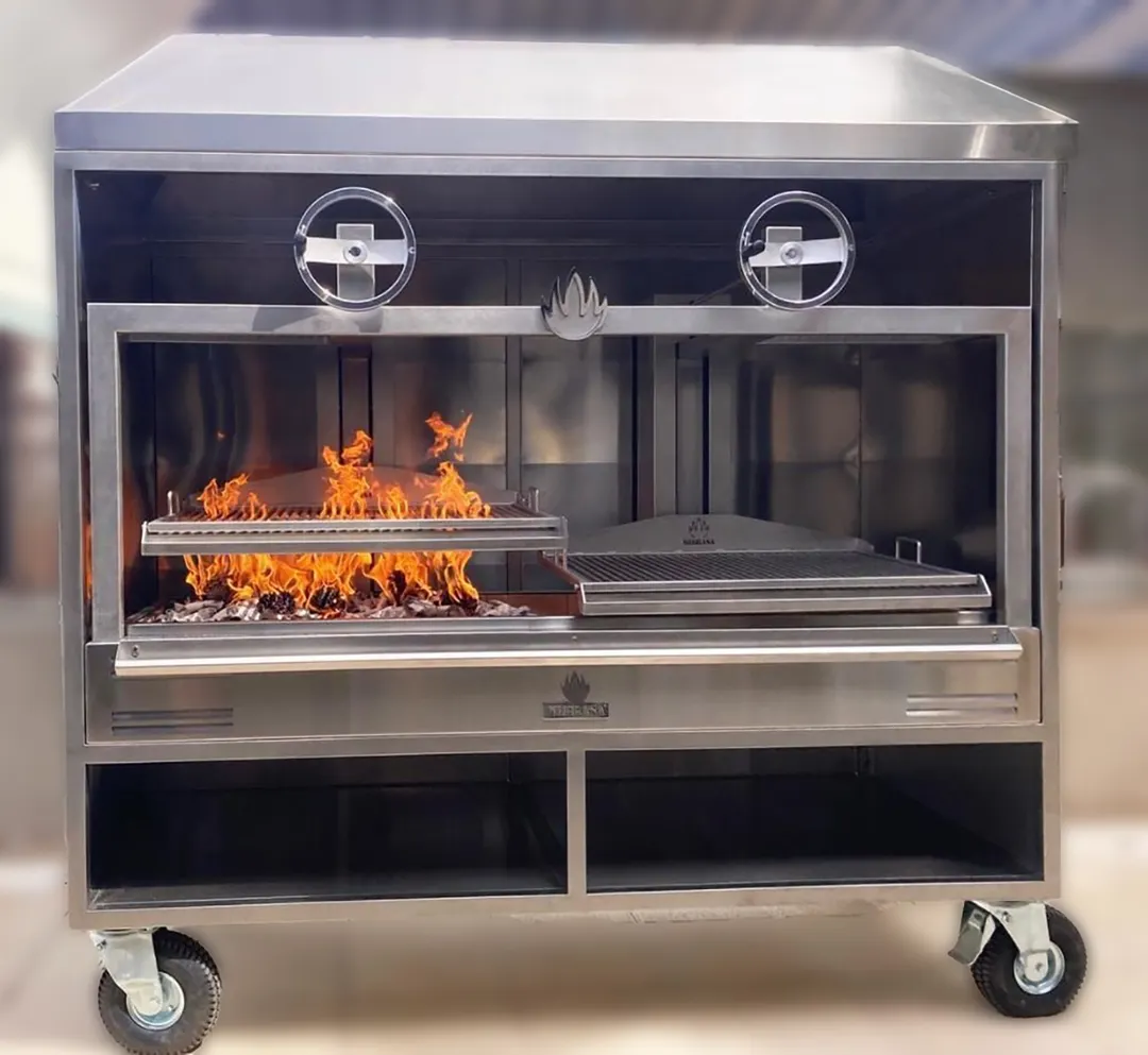 Mibrasa GMB 200 82" Countertop Charcoal Parrilla Grill w/ (2) Adjustable Grills