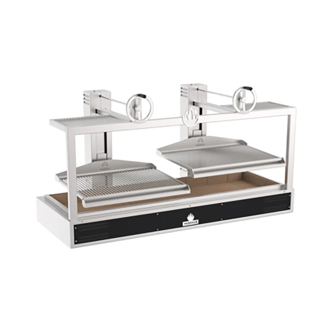 Mibrasa GMB 200 82" Countertop Charcoal Parrilla Grill w/ (2) Adjustable Grills