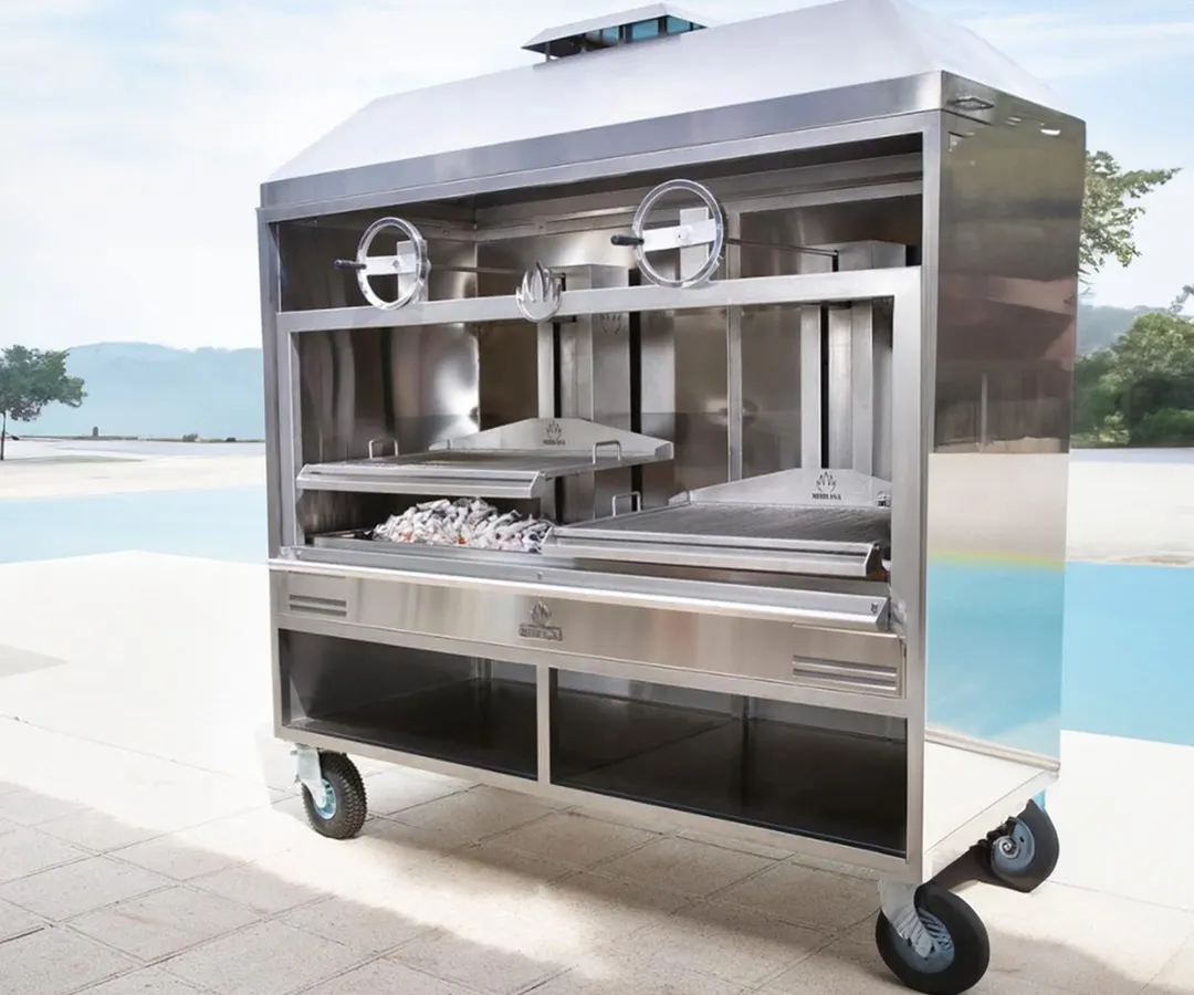 Mibrasa GMB 200 82" Countertop Charcoal Parrilla Grill w/ (2) Adjustable Grills