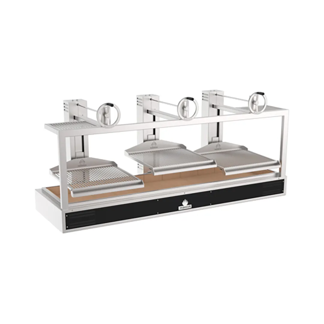 Mibrasa GMB 252-3GR 99" Countertop Charcoal Parrilla Grill w/ (3) Adjustable Grills