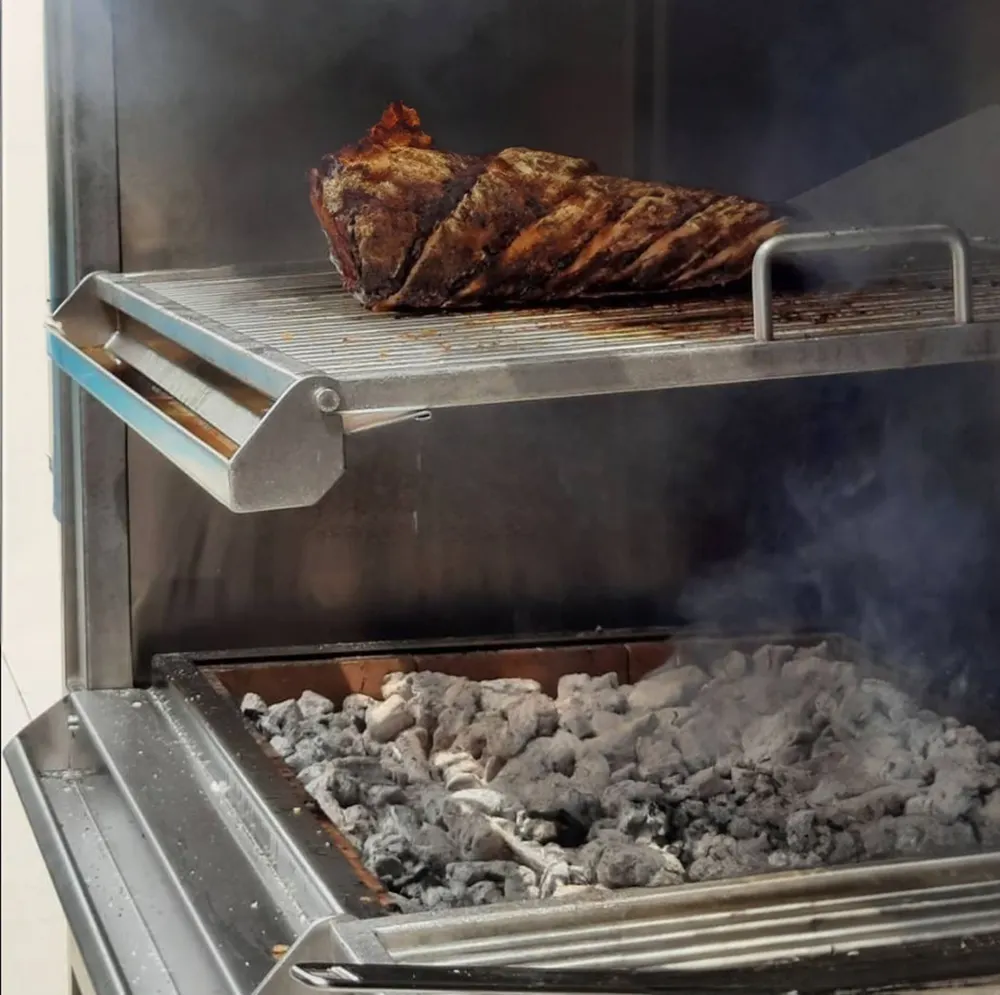 Mibrasa GMB 252-3GR 99" Countertop Charcoal Parrilla Grill w/ (3) Adjustable Grills