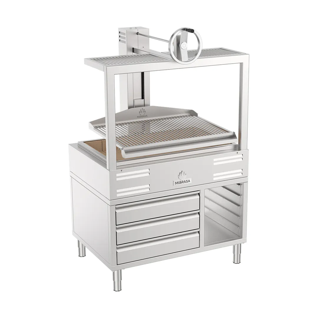 Mibrasa GMBMC100 44" Charcoal Parrilla Grill w/ (1) Adjustable Grill and Complete Stand Base
