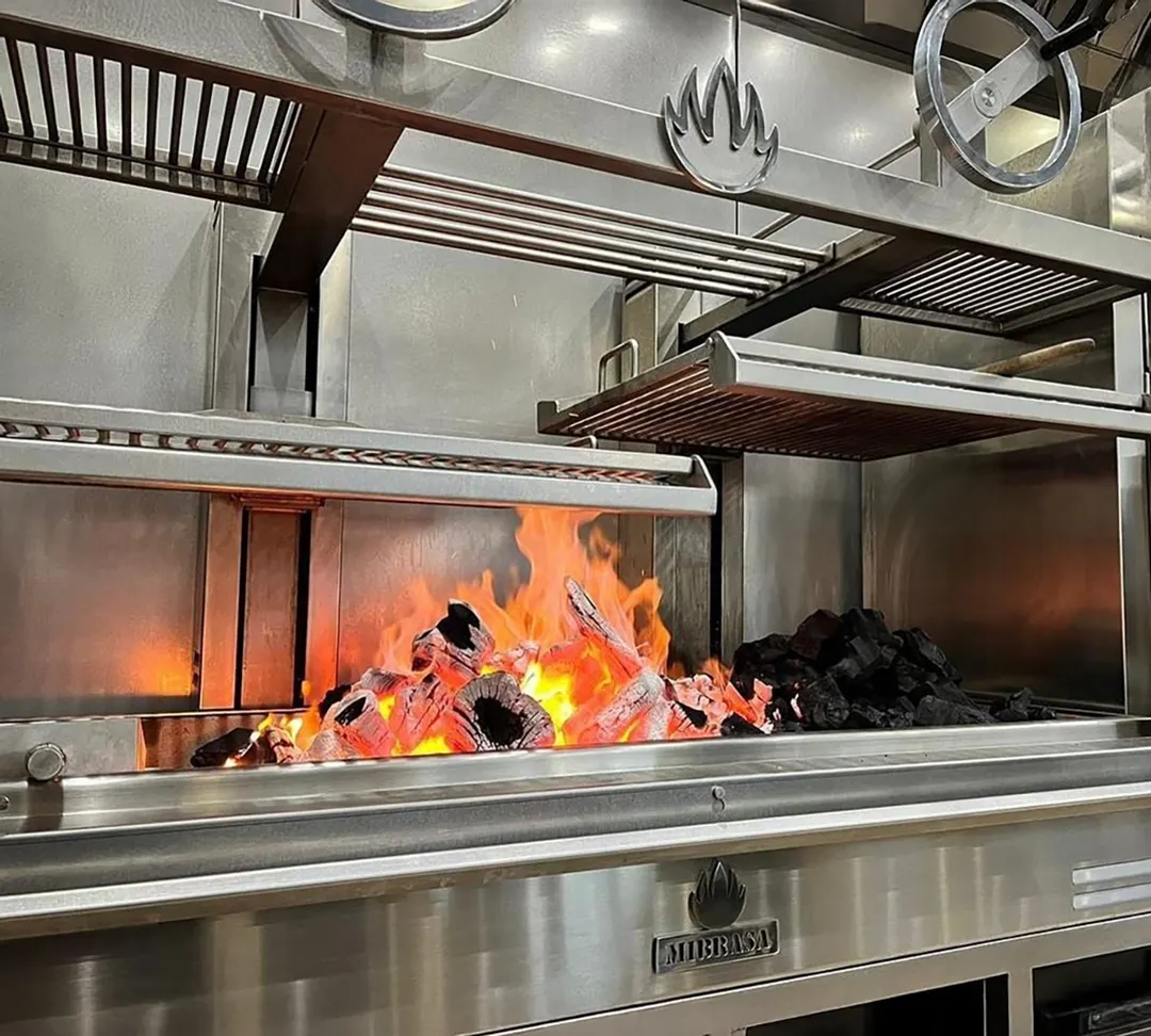 Mibrasa GMBMC200-3GR 82" Charcoal Parrilla Grill w/ (3) Adjustable Grills and Complete Stand Base