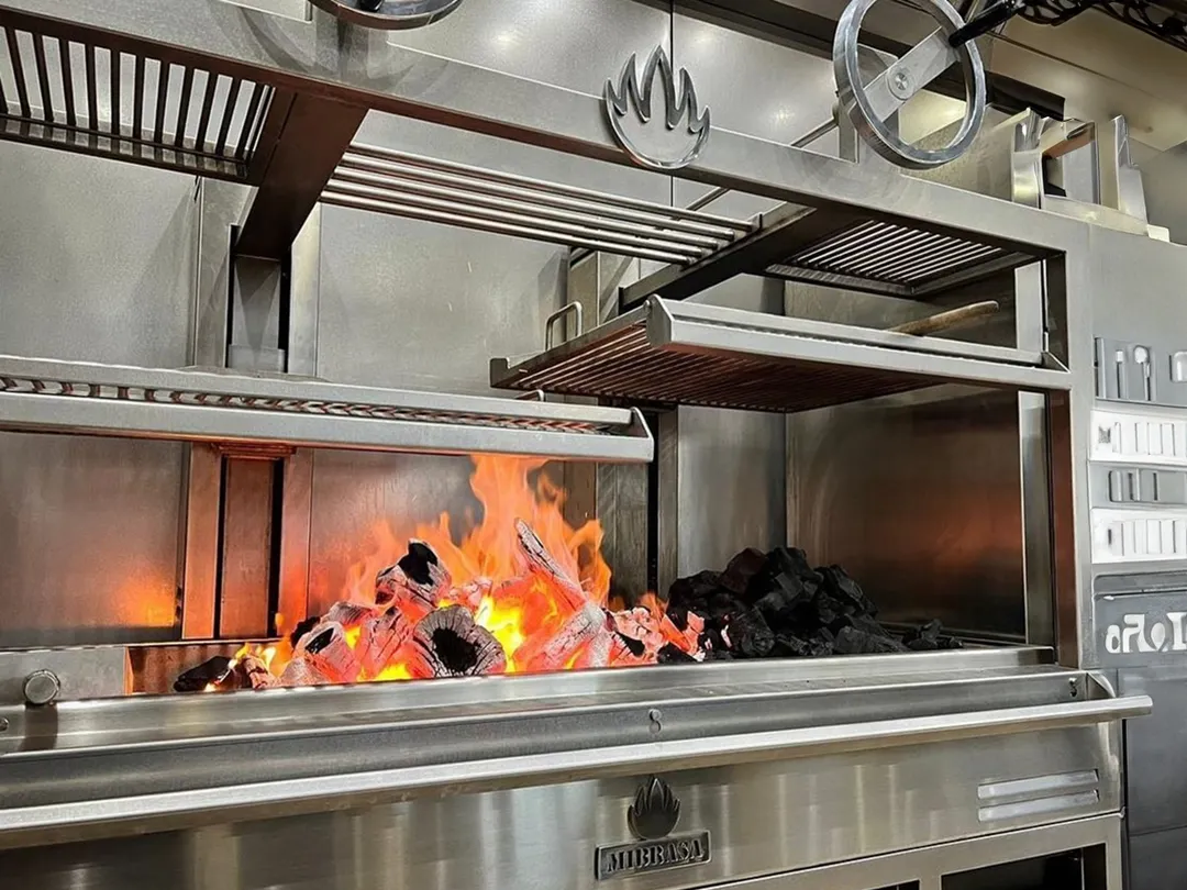 Mibrasa GMBMC252-3GR 99" Charcoal Parrilla Grill w/ (3) Adjustable Grills and Complete Stand Base