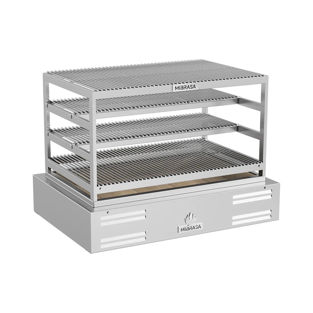 Mibrasa RM 100 BEAS 44" Countertop Robatayaki Charcoal Grill w/ 4 Fixed Tiers