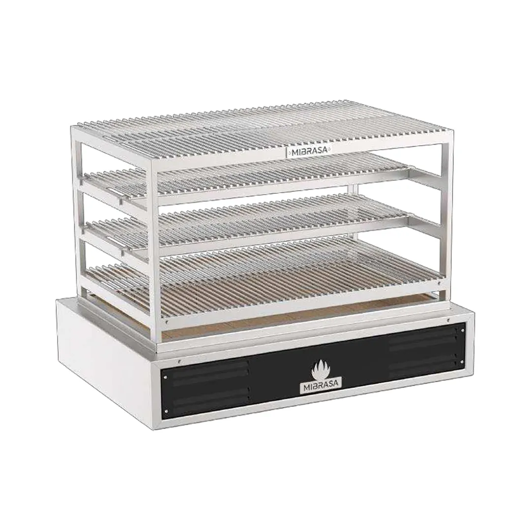 Mibrasa RM 100 BEAS 44" Countertop Robatayaki Charcoal Grill w/ 4 Fixed Tiers