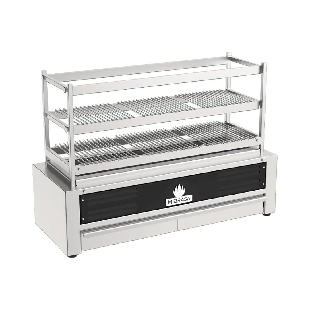 Mibrasa RM 115 45" Countertop Robatayaki Charcoal Grill w/ 3 Fixed Tiers