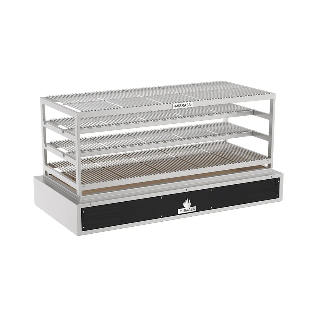 Mibrasa RM 160 BEAST 64" Countertop Robatayaki Charcoal Grill w/ 4 Fixed Tiers