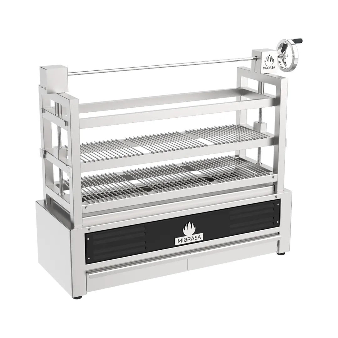Mibrasa RM SE 115 52" Countertop Robatayaki Charcoal Grill w/ 3 Adjustable Tiers and Elevating System