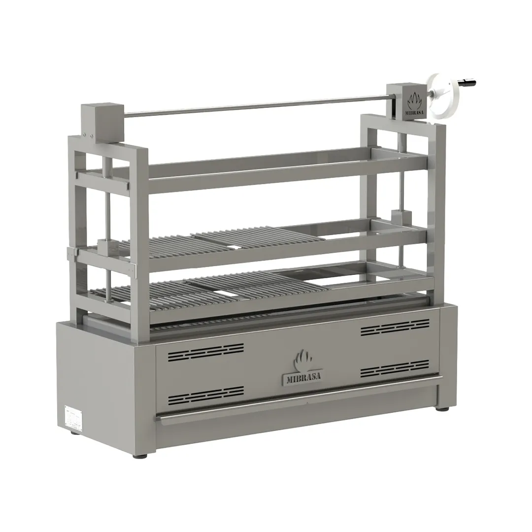 Mibrasa RM SE 115 52" Countertop Robatayaki Charcoal Grill w/ 3 Adjustable Tiers and Elevating System