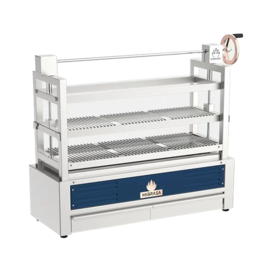 Mibrasa RM SE 115 52" Countertop Robatayaki Charcoal Grill w/ 3 Adjustable Tiers and Elevating System