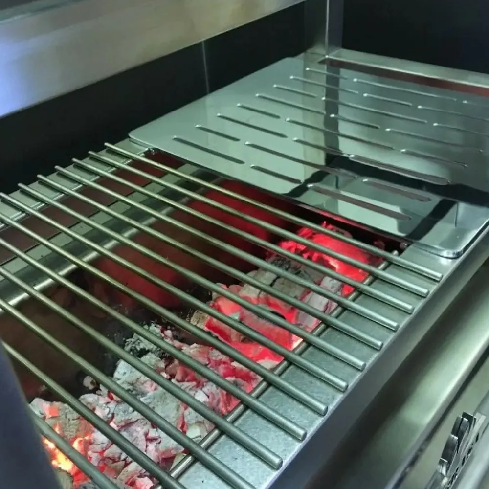 Mibrasa RM SE 115 52" Countertop Robatayaki Charcoal Grill w/ 3 Adjustable Tiers and Elevating System