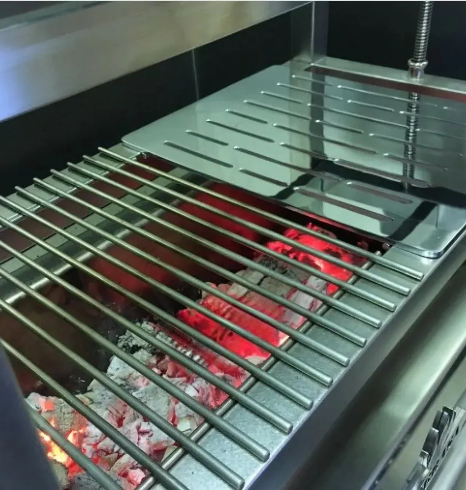 Mibrasa RM SE 80 39" Countertop Robatayaki Charcoal Grill w/ 3 Adjustable Tiers and Elevating System