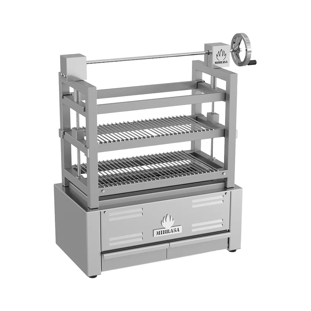 Mibrasa RM SE 80 39" Countertop Robatayaki Charcoal Grill w/ 3 Adjustable Tiers and Elevating System
